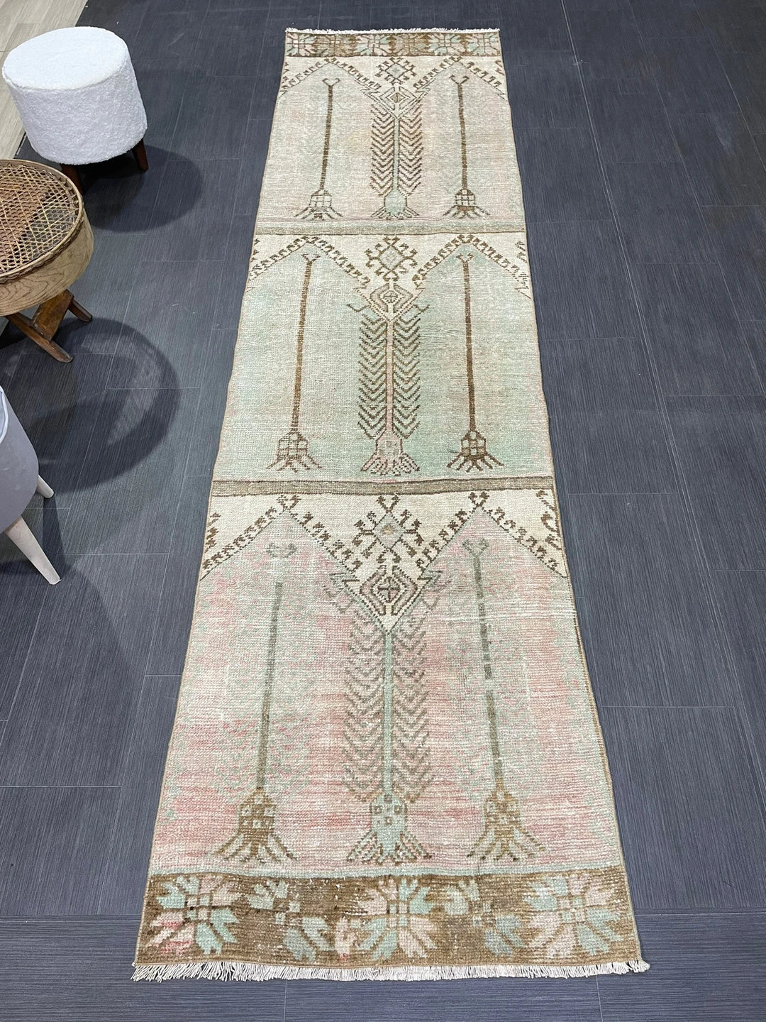 Beige Turkish Runner Rug 2' 8" x 10' 2" Hand-Knotted | No. WR45507