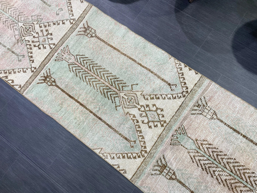 Beige Turkish Runner Rug 2' 8" x 10' 2" Hand-Knotted | No. WR45507