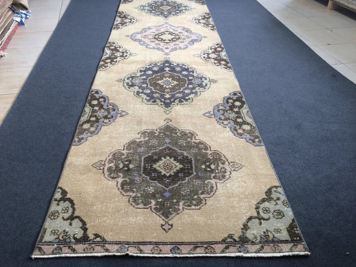 Turkish Runner Rug 3' x 12' 2" Hand-Knotted | No. WR45578