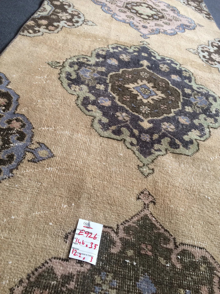 Turkish Runner Rug 3' x 12' 2" Hand-Knotted | No. WR45578