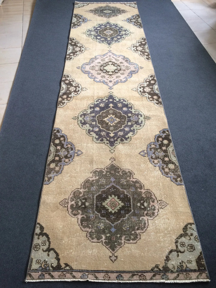 Turkish Runner Rug 3' x 12' 2" Hand-Knotted | No. WR45578