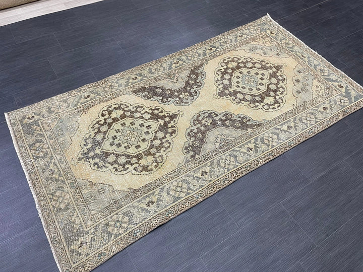 Rust Turkish Runner Rug 3' 6" x 6' 11" Hand-Knotted | No. WR45618