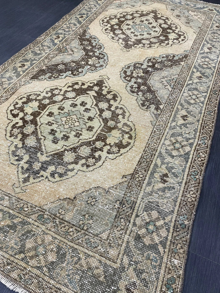 Rust Turkish Runner Rug 3' 6" x 6' 11" Hand-Knotted | No. WR45618