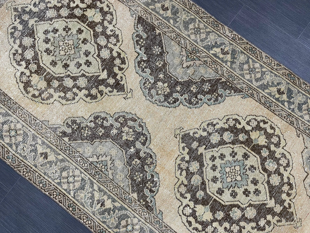 Rust Turkish Runner Rug 3' 6" x 6' 11" Hand-Knotted | No. WR45618