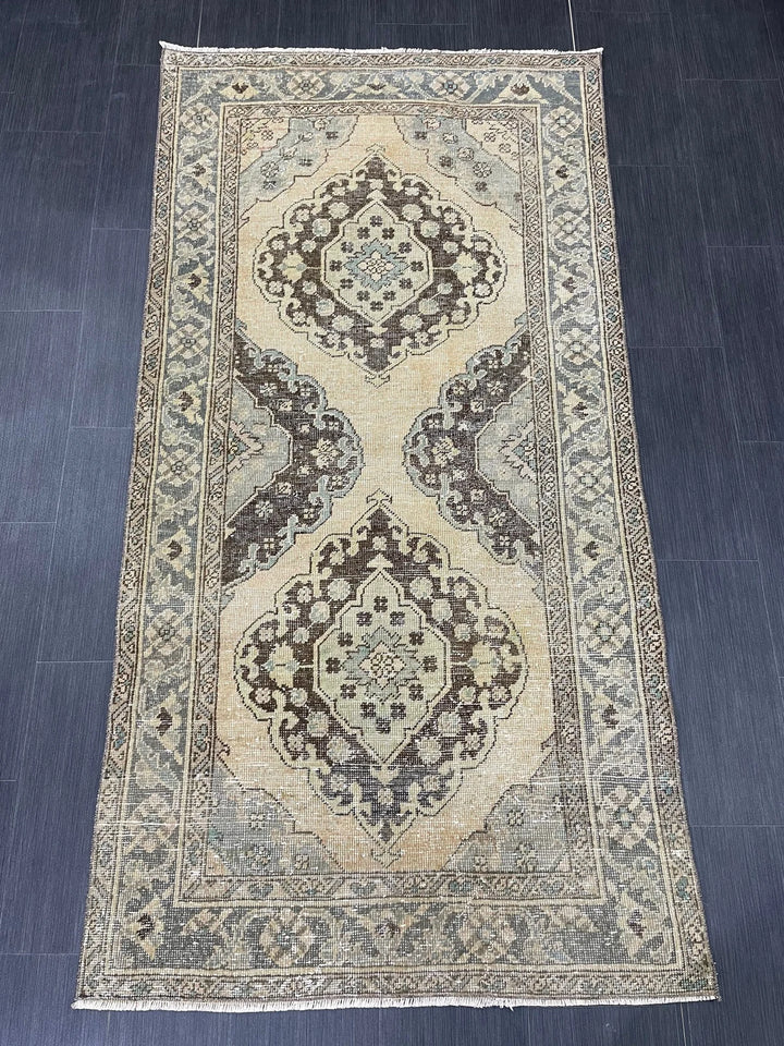 Rust Turkish Runner Rug 3' 6" x 6' 11" Hand-Knotted | No. WR45618