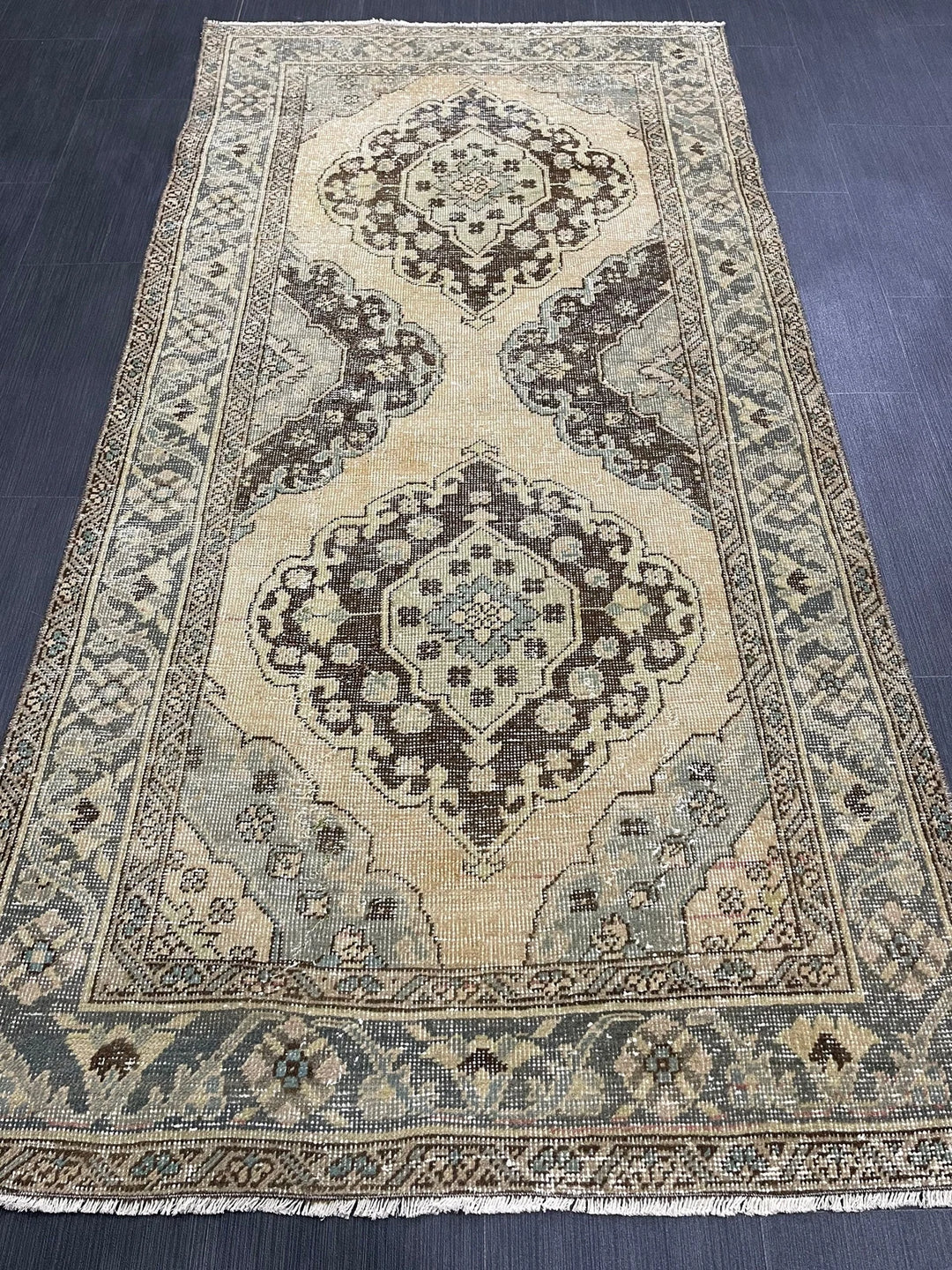 Rust Turkish Runner Rug 3' 6" x 6' 11" Hand-Knotted | No. WR45618