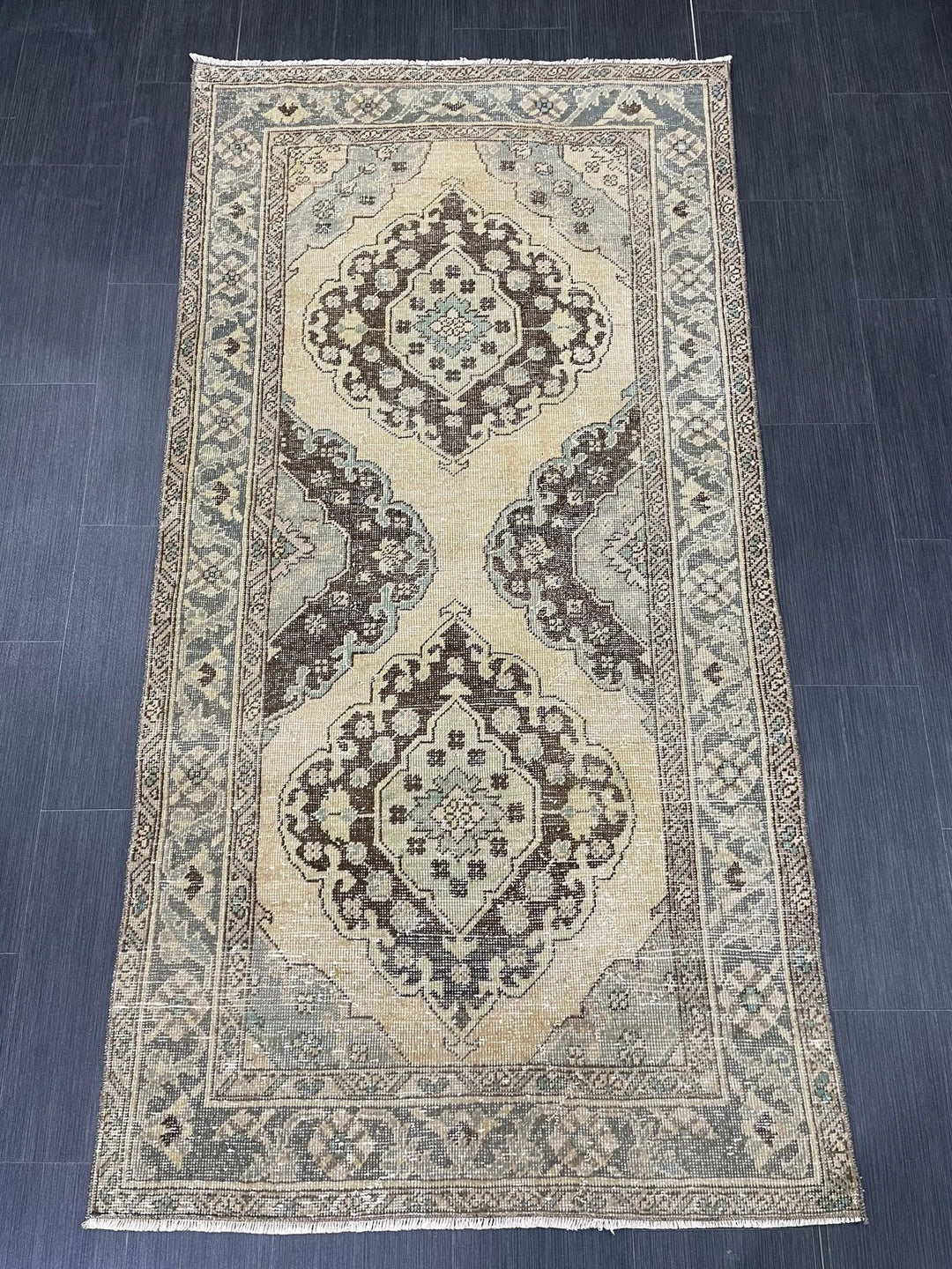 Rust Turkish Runner Rug 3' 6" x 6' 11" Hand-Knotted | No. WR45618