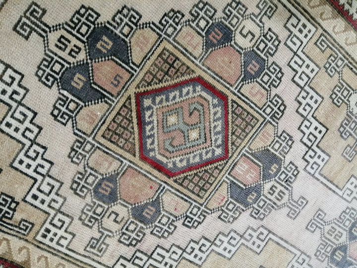 Tan Turkish Runner Rug 3' x 9' Hand-Knotted | No. WR46399