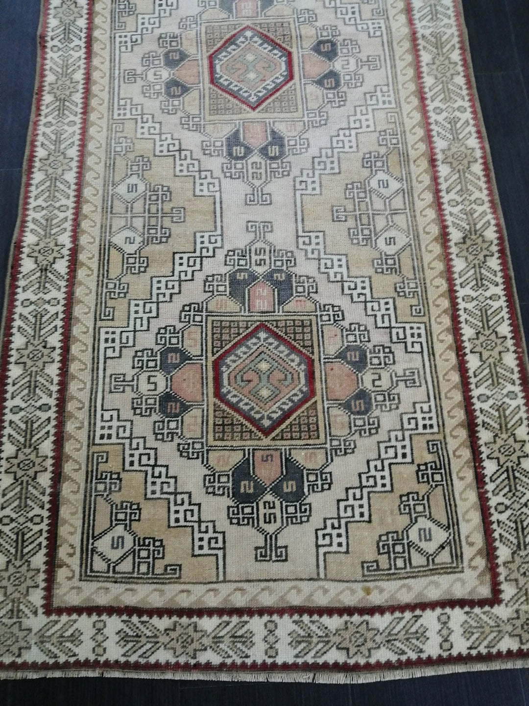 Tan Turkish Runner Rug 3' x 9' Hand-Knotted | No. WR46399