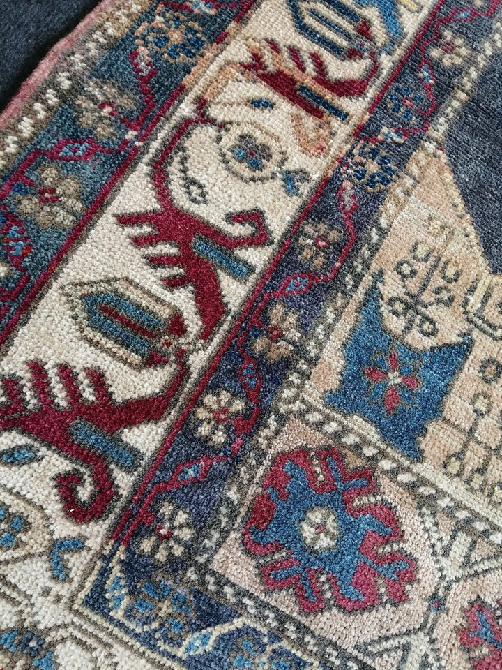Beige Turkish Runner Rug 4' 7" x 7' Hand-Knotted | No. WR46524