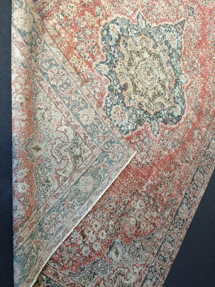 Beige Turkish Runner Rug 6' 8" x 10' Hand-Knotted | No. WR46862