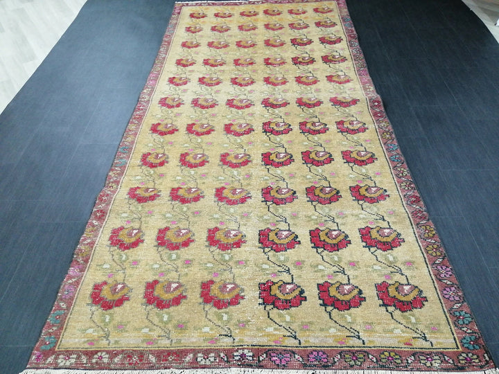 Rust Turkish Runner Rug 4' 3" x 9' 1" Hand-Knotted | No. WR46942