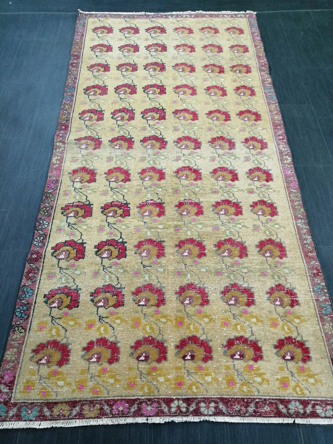 Rust Turkish Runner Rug 4' 3" x 9' 1" Hand-Knotted | No. WR46942