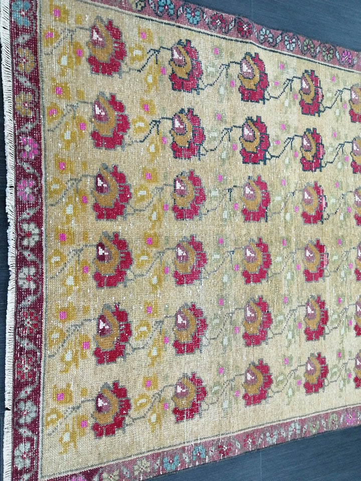 Rust Turkish Runner Rug 4' 3" x 9' 1" Hand-Knotted | No. WR46942