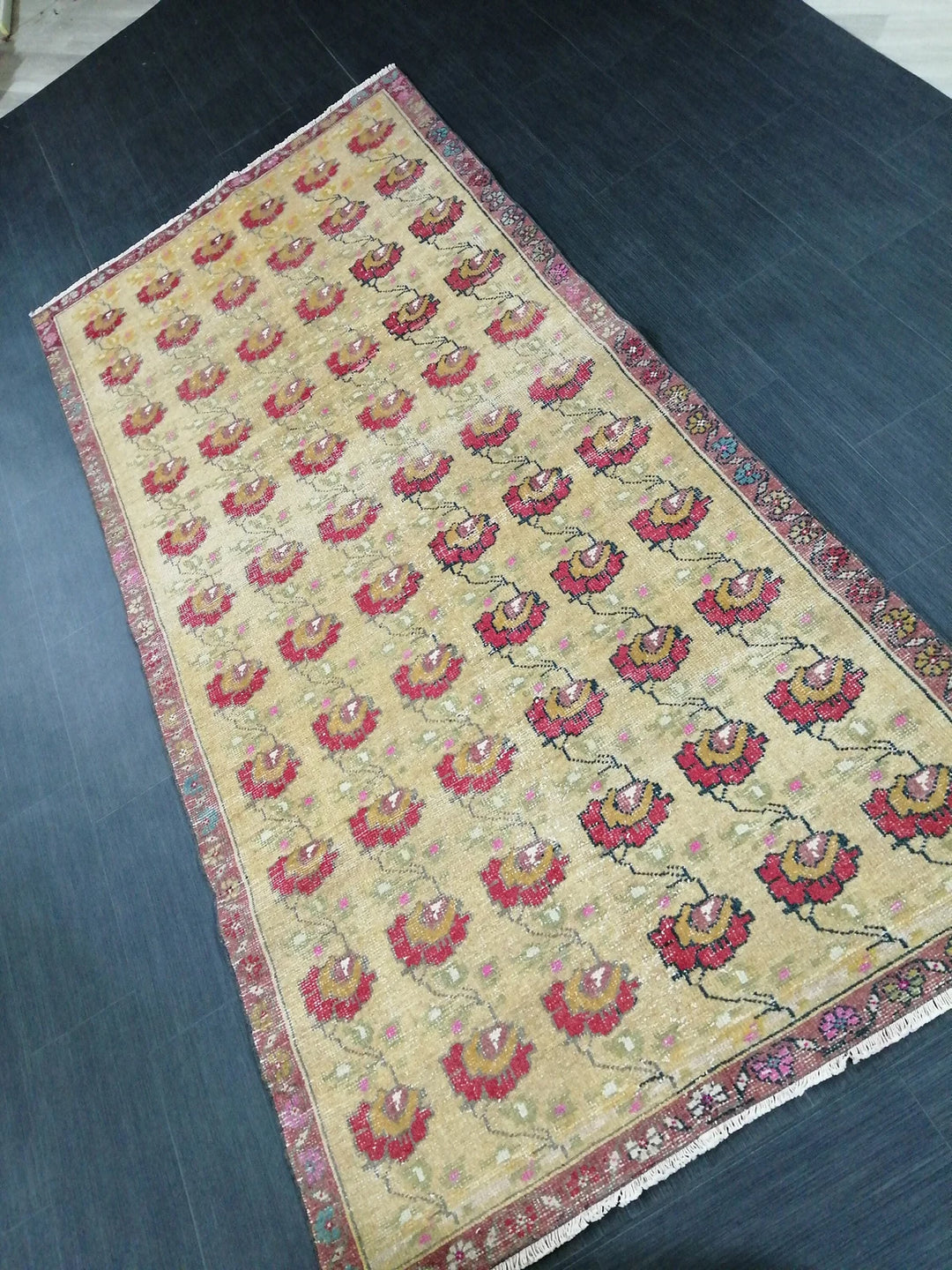 Rust Turkish Runner Rug 4' 3" x 9' 1" Hand-Knotted | No. WR46942