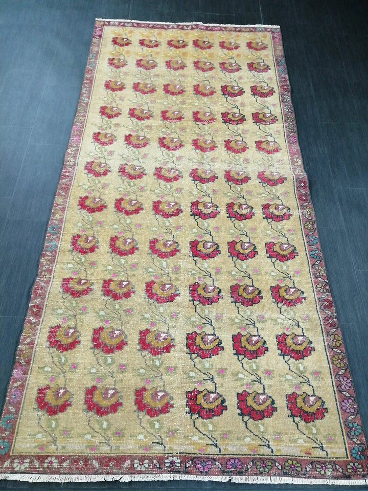 Rust Turkish Runner Rug 4' 3" x 9' 1" Hand-Knotted | No. WR46942