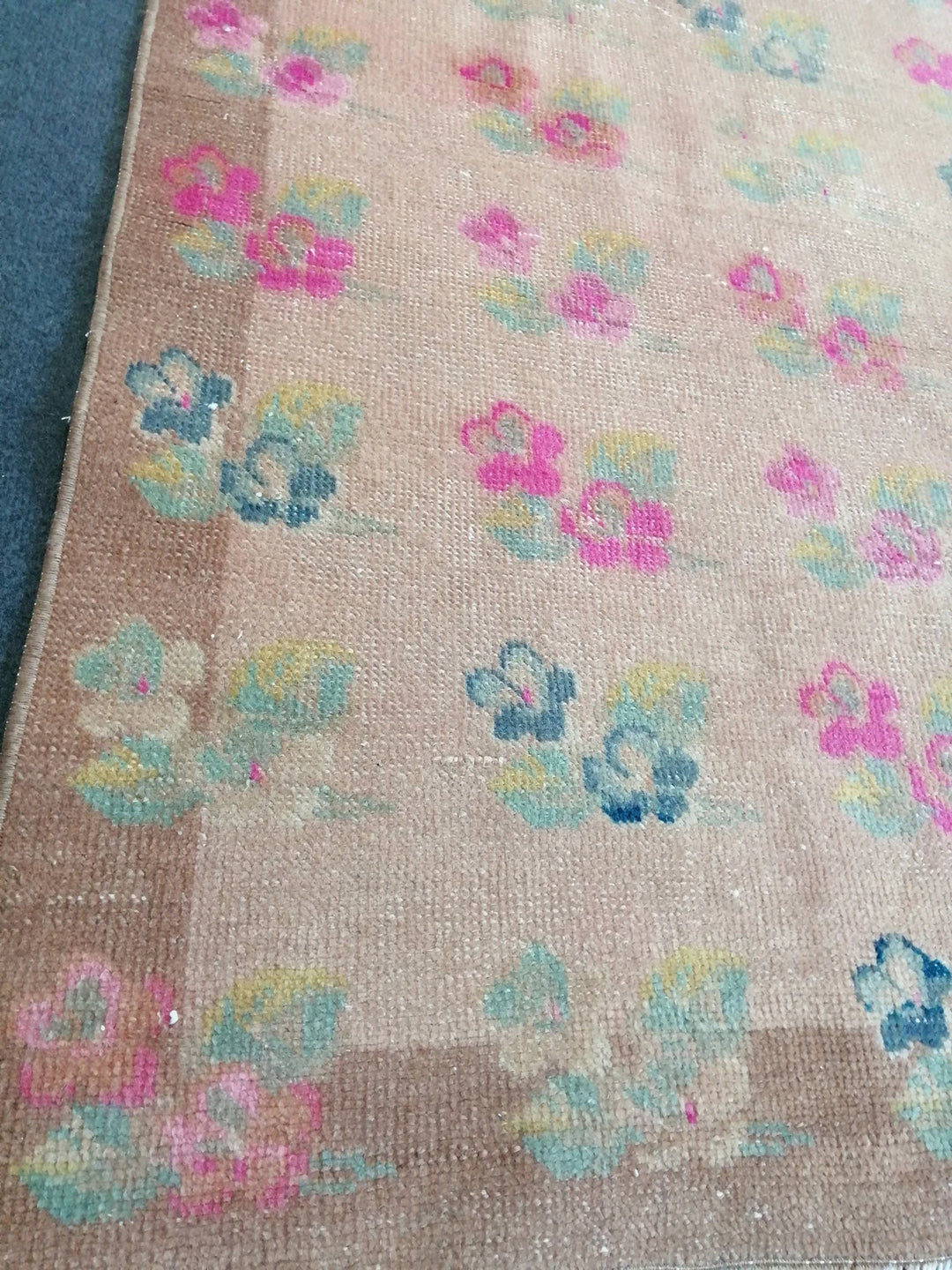 Pink Turkish Runner Rug 4' 10" x 8' Hand-Knotted | No. WR47099