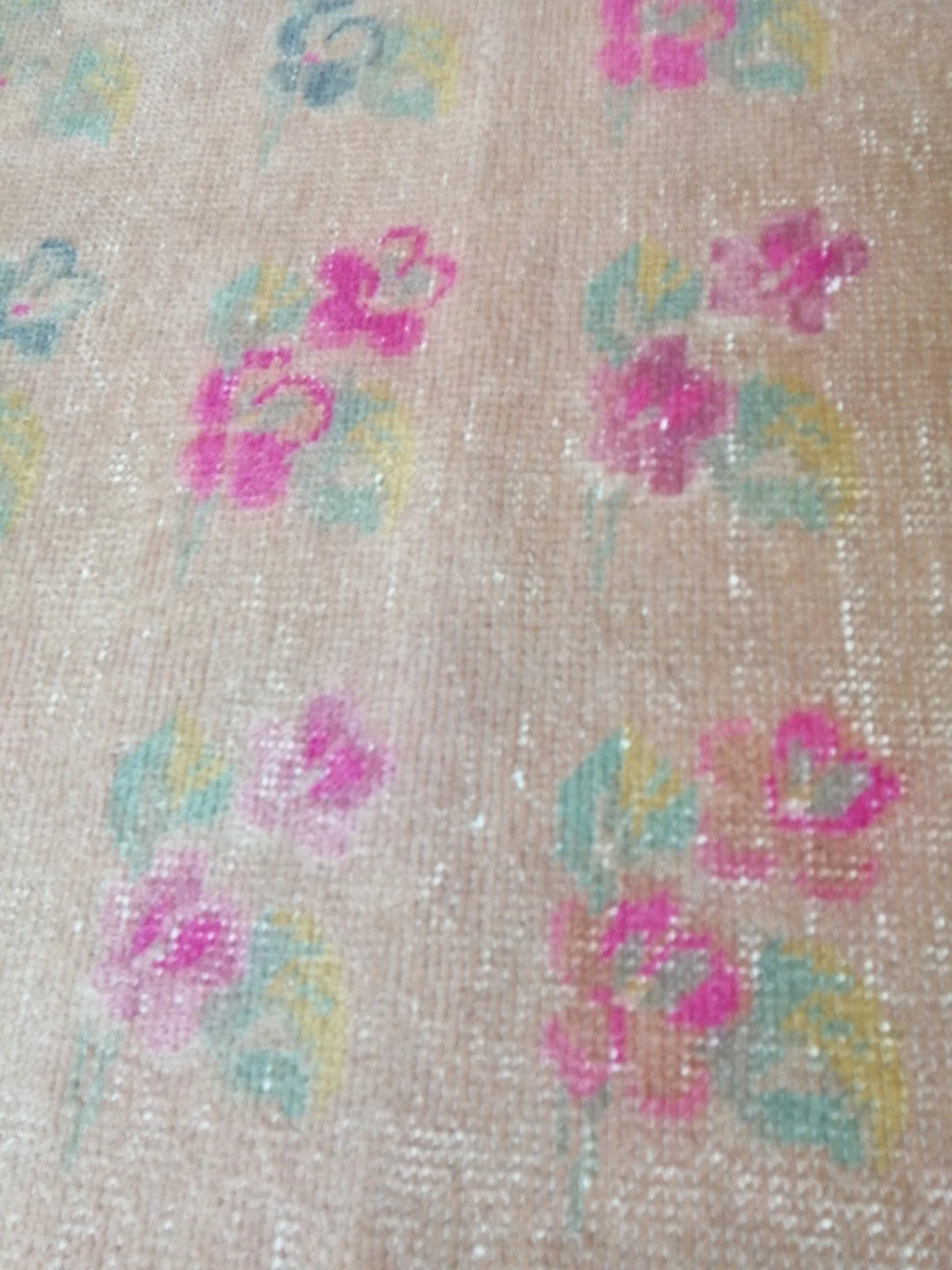 Pink Turkish Runner Rug 4' 10" x 8' Hand-Knotted | No. WR47099
