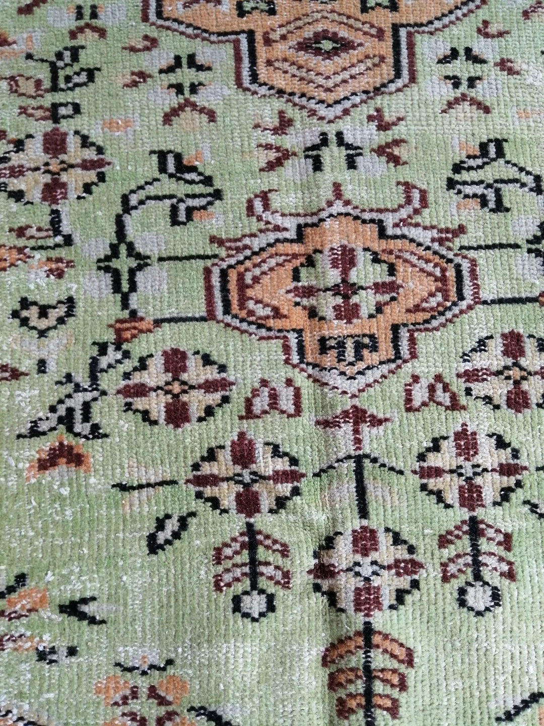 Beige Turkish Runner Rug 6' x 9' 4" Hand-Knotted | No. WR47441