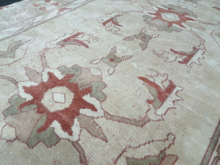 Beige Turkish Runner Rug 5' 11" x 8' 8" Hand-Knotted | No. WR48005