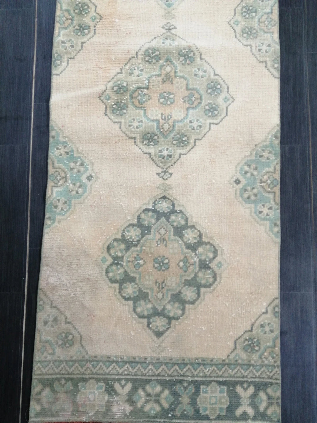 Beige Turkish Runner Rug 2'7" x 10'8" Hand-Knotted | No. WR48056