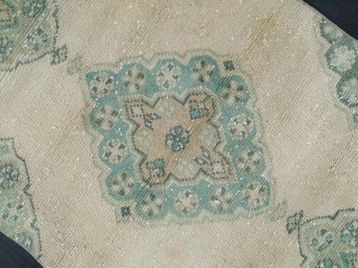 Beige Turkish Runner Rug 2'7" x 10'8" Hand-Knotted | No. WR48056