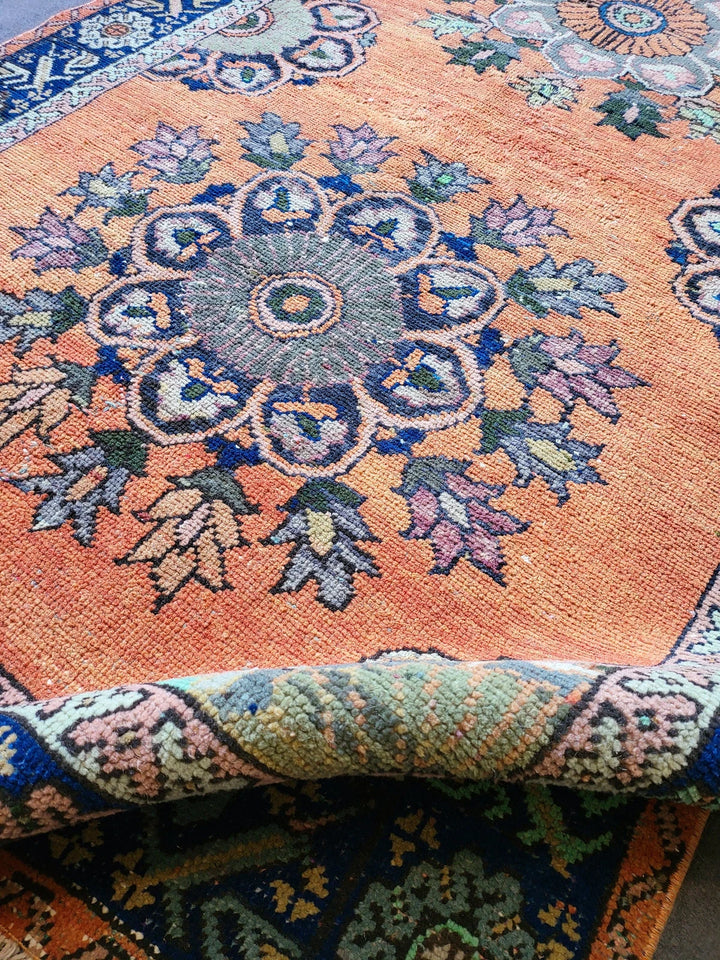 Beige Turkish Runner Rug 4' 5" x 12' 3" Hand-Knotted | No. WR48323
