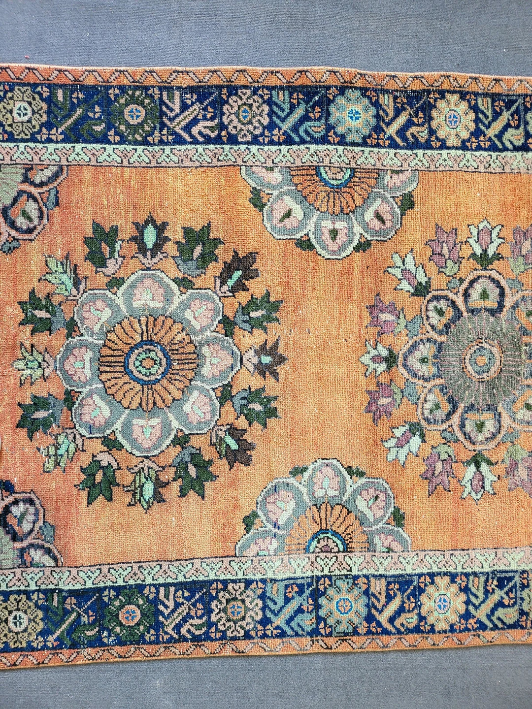 Beige Turkish Runner Rug 4' 5" x 12' 3" Hand-Knotted | No. WR48323