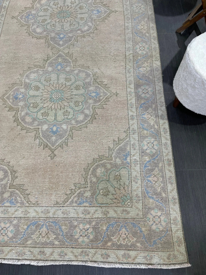 Beige Turkish Runner Rug 4' 5" x 11' 3" Hand-Knotted | No. WR48380