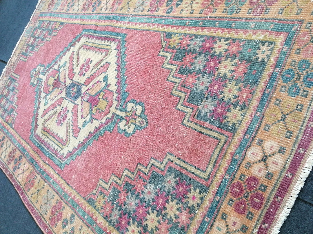 Rust Turkish Runner Rug 3' 6" x 6' 2" Hand-Knotted | No. WR48510