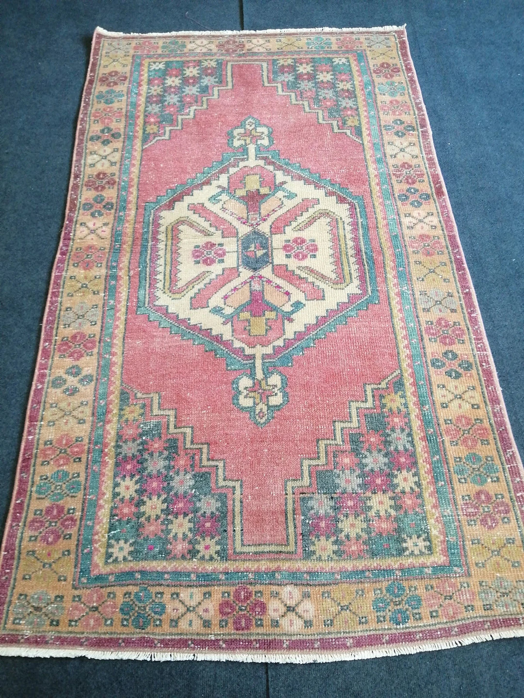 Rust Turkish Runner Rug 3' 6" x 6' 2" Hand-Knotted | No. WR48510
