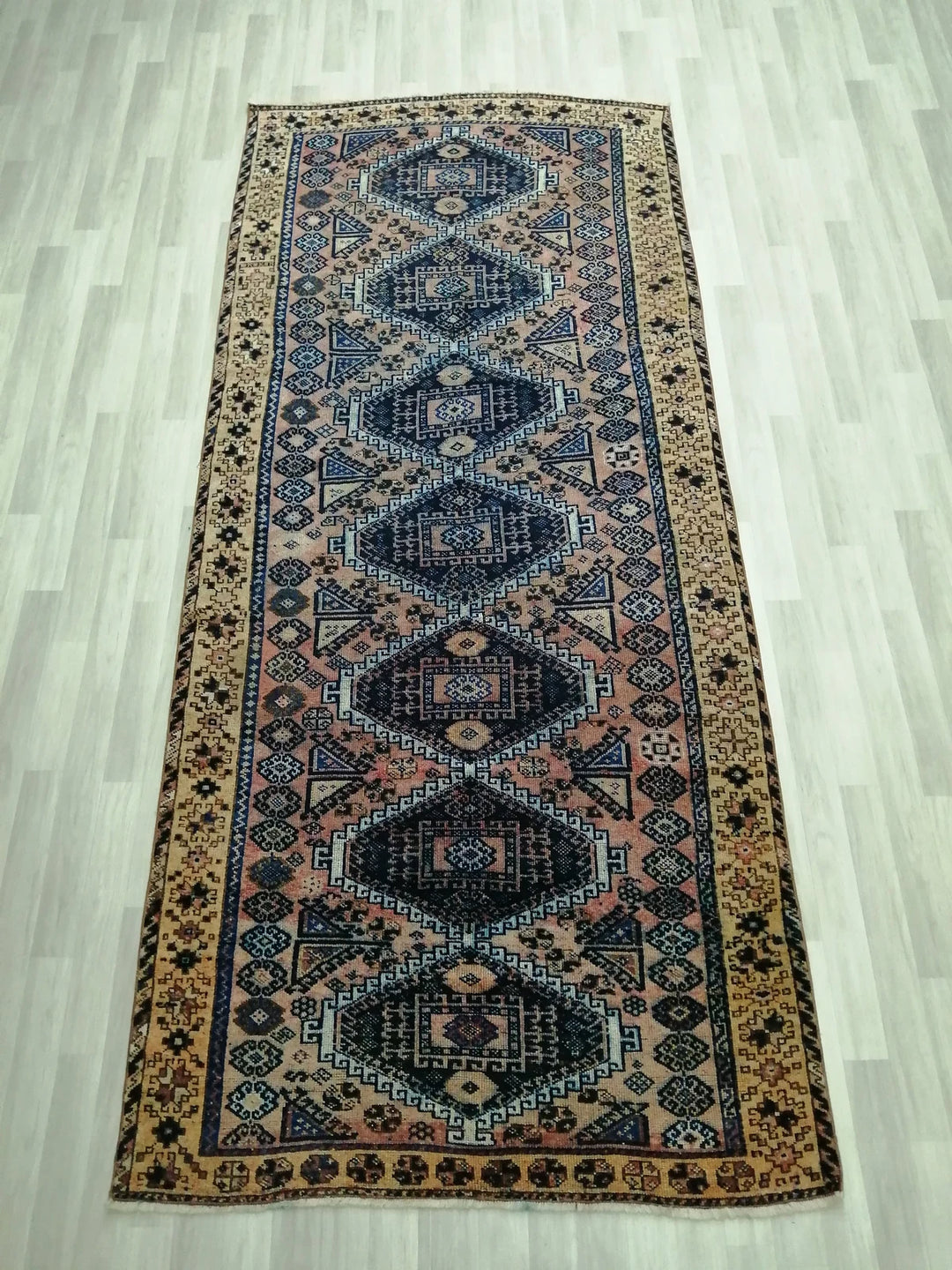 Rust Turkish Runner Rug 4' 11" x 11' 6" Hand-Knotted | No. WR48756