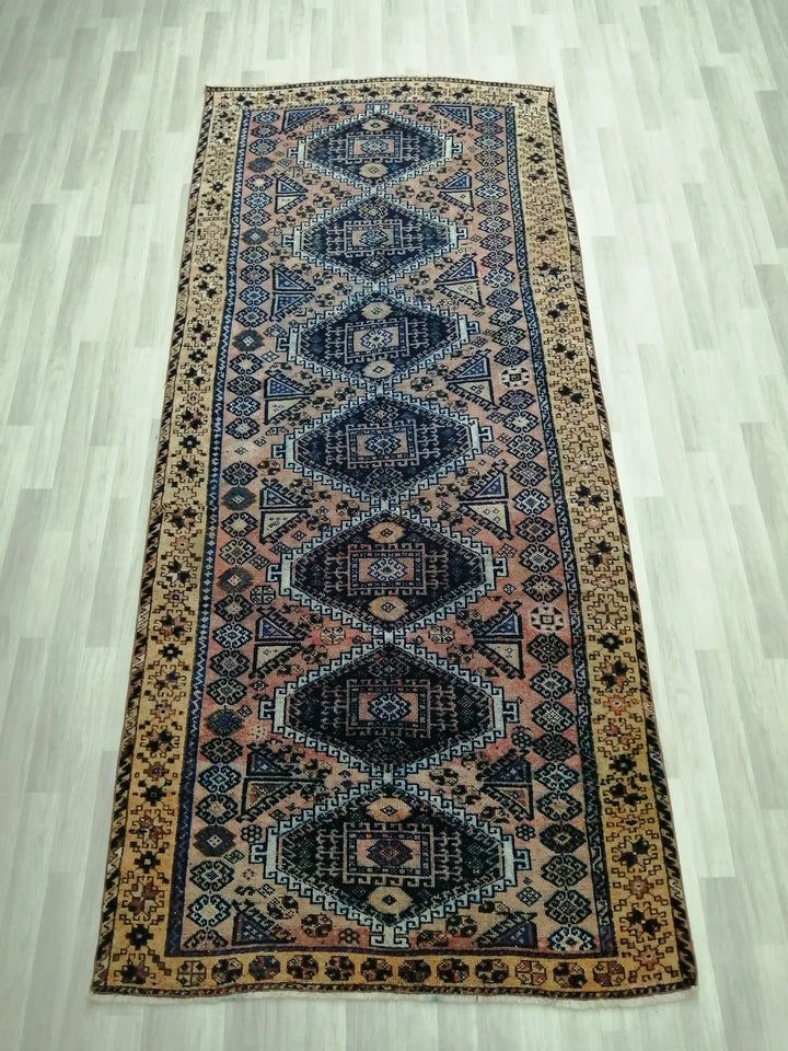 Rust Turkish Runner Rug 4' 11" x 11' 6" Hand-Knotted | No. WR48756