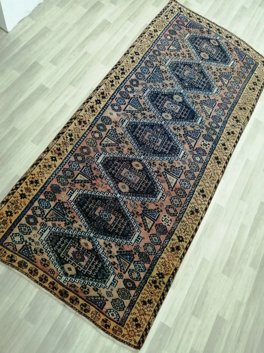 Rust Turkish Runner Rug 4' 11" x 11' 6" Hand-Knotted | No. WR48756