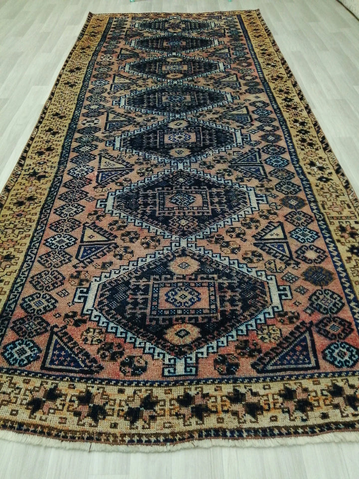 Rust Turkish Runner Rug 4' 11" x 11' 6" Hand-Knotted | No. WR48756