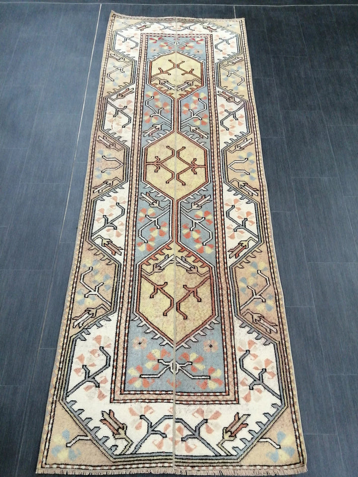 Turkish Runner Rug 3' 2" x 8' 11" Hand-Knotted | No. WR48798