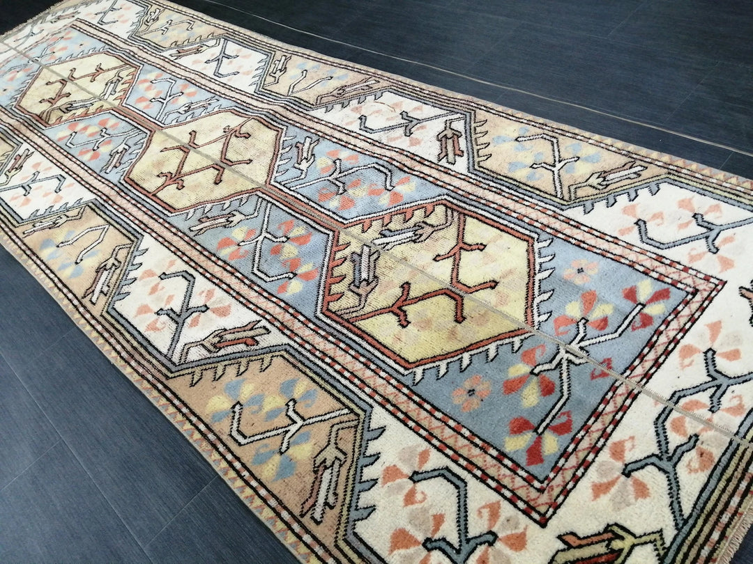 Turkish Runner Rug 3' 2" x 8' 11" Hand-Knotted | No. WR48798