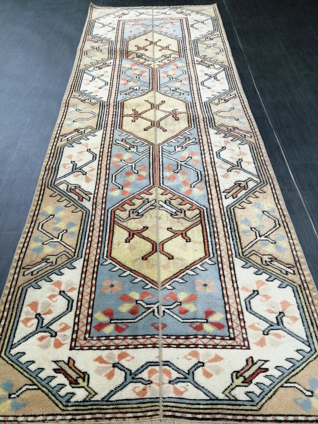 Turkish Runner Rug 3' 2" x 8' 11" Hand-Knotted | No. WR48798