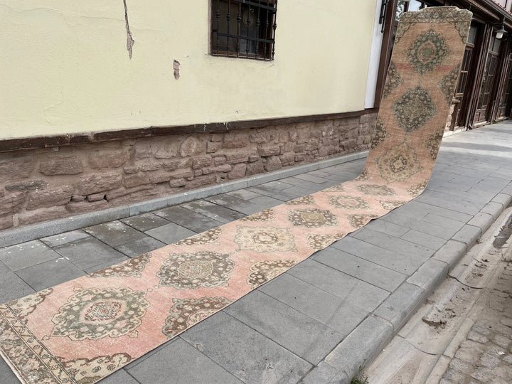 Pink Turkish Runner Rug 2' 9" x 21' 9" Hand-Knotted | No. WR48844