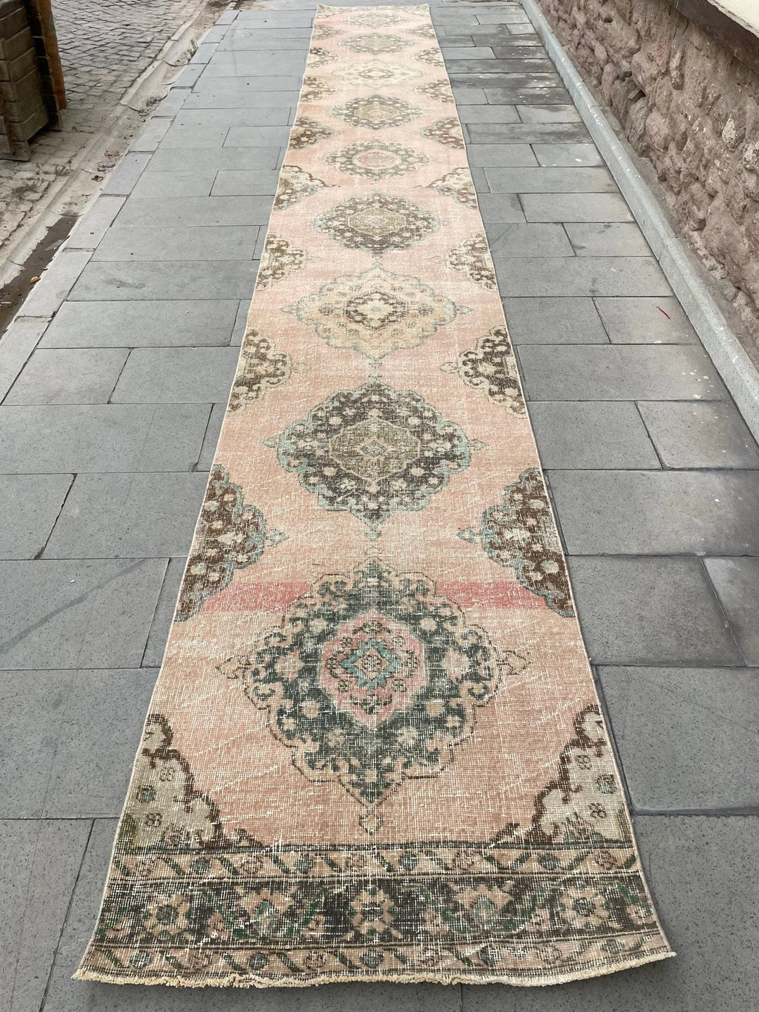 Pink Turkish Runner Rug 2' 9" x 21' 9" Hand-Knotted | No. WR48844