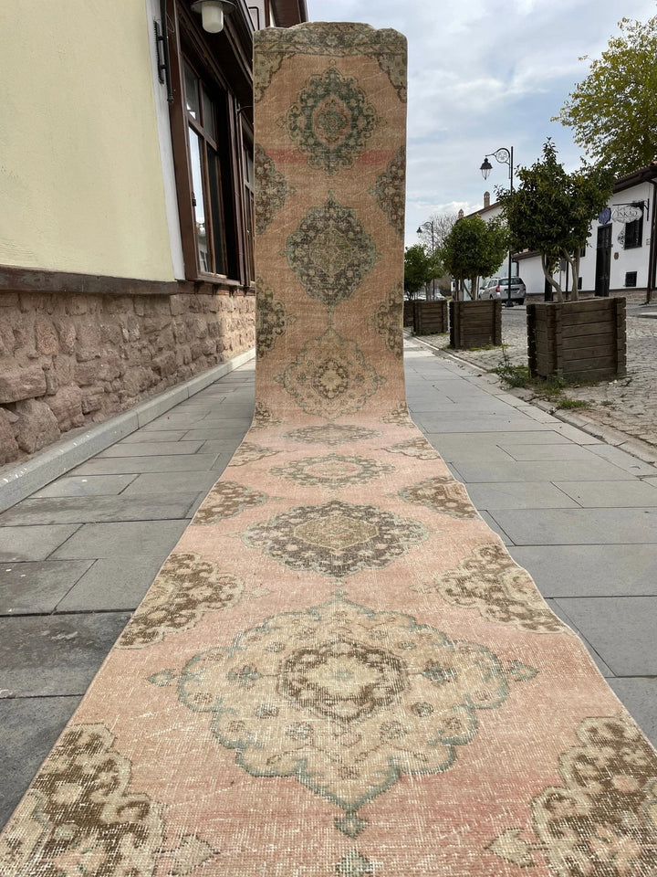 Pink Turkish Runner Rug 2' 9" x 21' 9" Hand-Knotted | No. WR48844