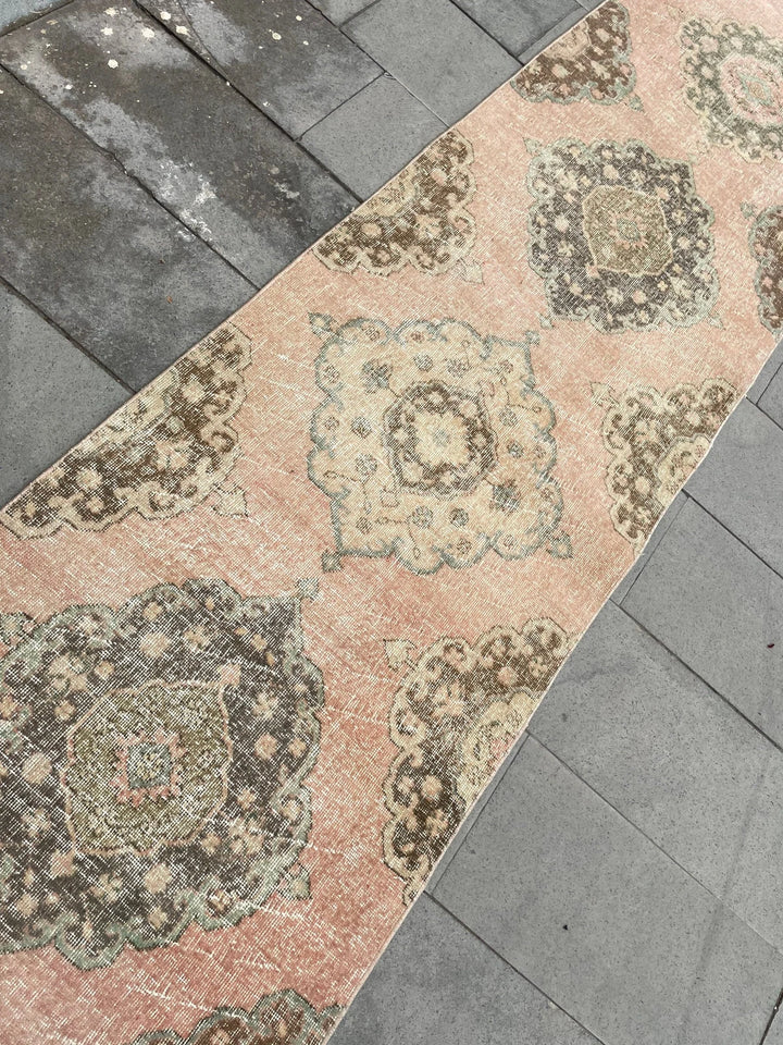 Pink Turkish Runner Rug 2' 9" x 21' 9" Hand-Knotted | No. WR48844