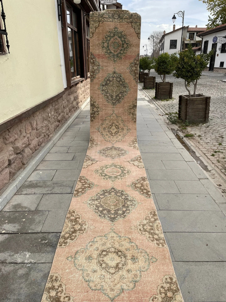 Pink Turkish Runner Rug 2' 9" x 21' 9" Hand-Knotted | No. WR48844