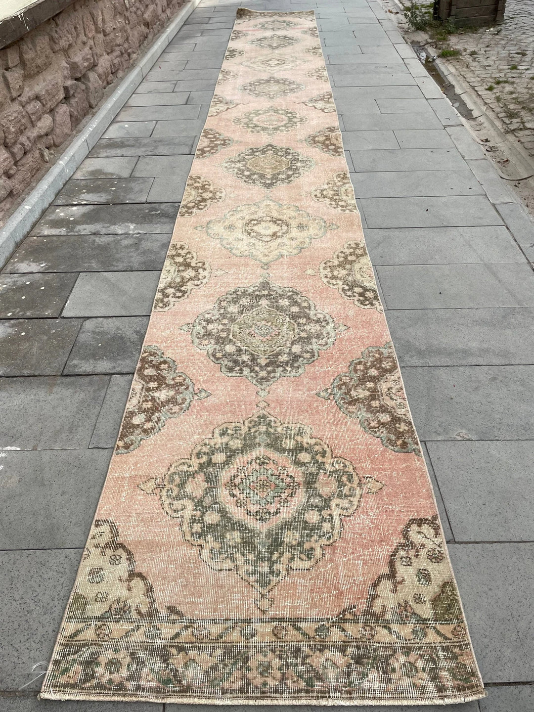 Pink Turkish Runner Rug 2' 9" x 21' 9" Hand-Knotted | No. WR48844