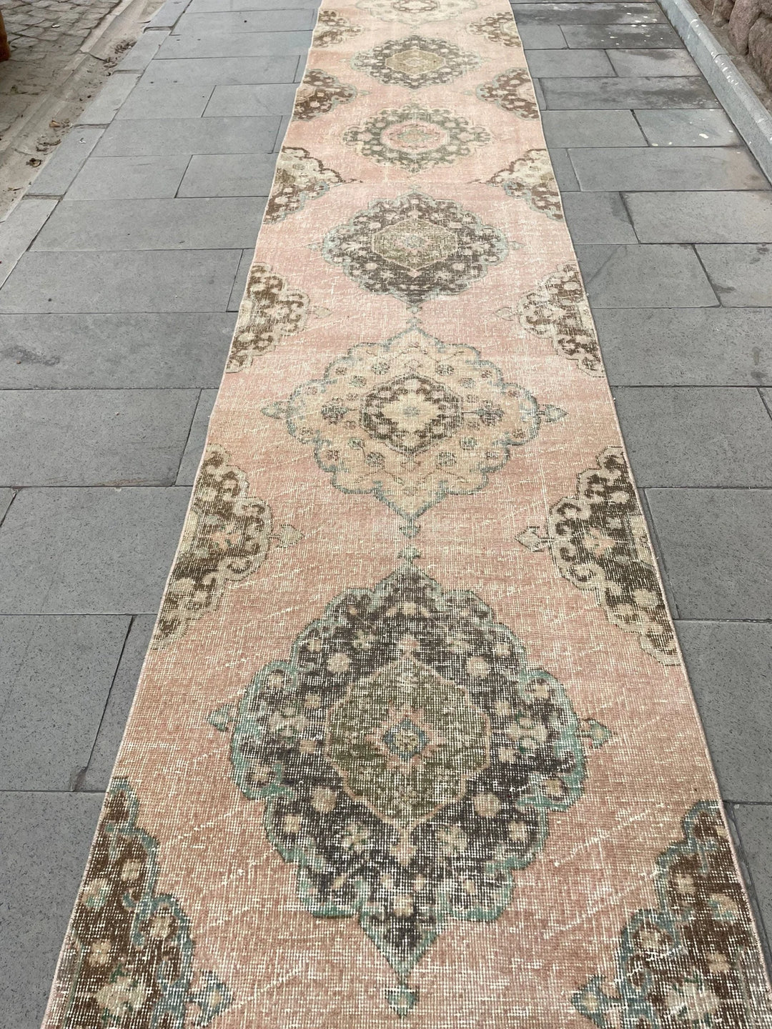 Pink Turkish Runner Rug 2' 9" x 21' 9" Hand-Knotted | No. WR48844