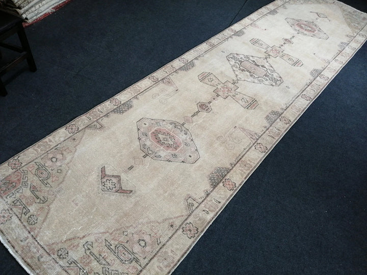 Blue Turkish Runner Rug 3' 2" x 12' Hand-Knotted | No. WR48945
