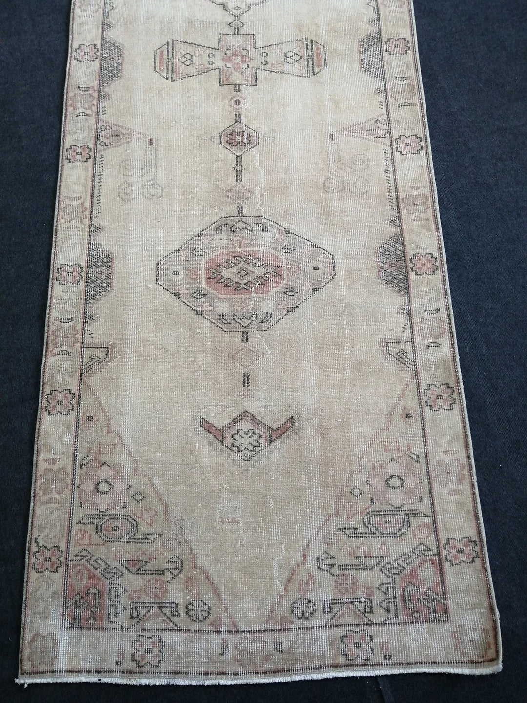 Blue Turkish Runner Rug 3' 2" x 12' Hand-Knotted | No. WR48945