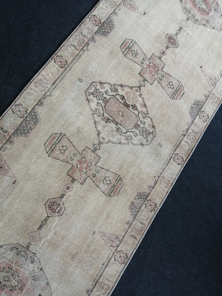 Blue Turkish Runner Rug 3' 2" x 12' Hand-Knotted | No. WR48945