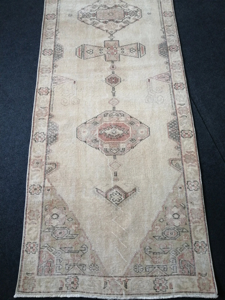 Blue Turkish Runner Rug 3' 2" x 12' Hand-Knotted | No. WR48945