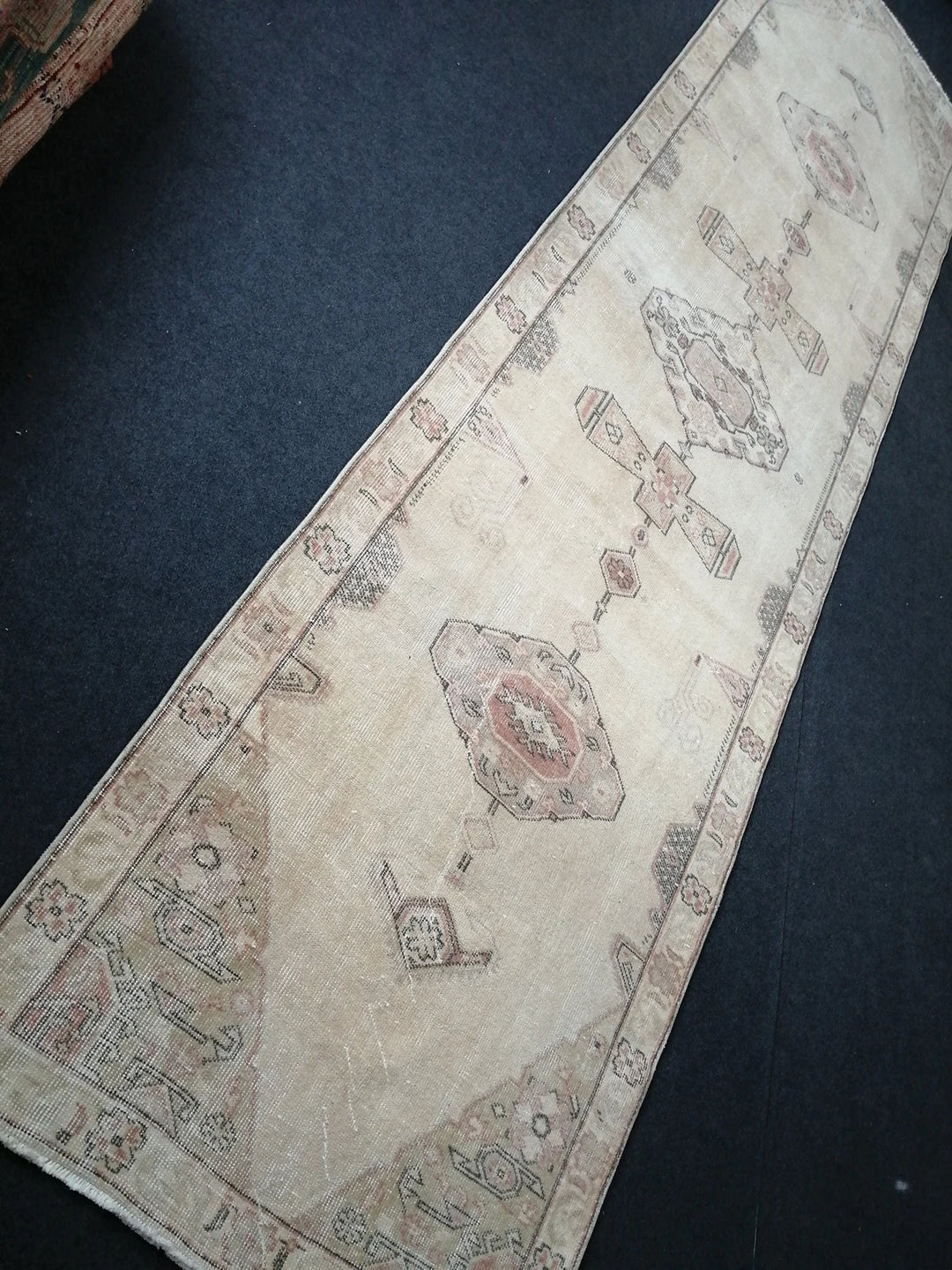 Blue Turkish Runner Rug 3' 2" x 12' Hand-Knotted | No. WR48945